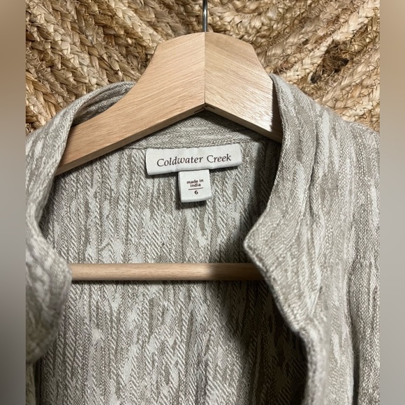 Coldwater Creek Women's Tan Blazer Jacket,Textured,Open Front,Size 6,Great - Picture 3 of 9